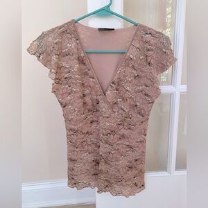 Principles - Stunning pink flutter sleeve top. Size XS.